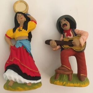 8 cm terracotta gypsy figurines dancer guitarist Santons Magali Provence creche